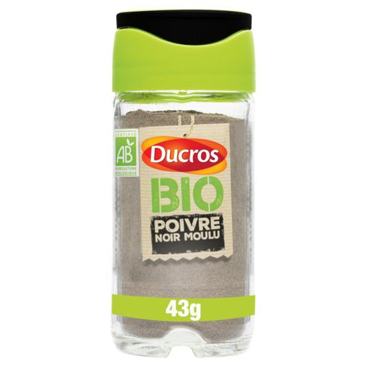 Ducros Organic  Ground Black Pepper , 43g