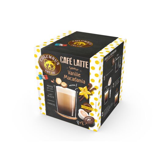 Colombus Cafe Latte Vanille Macadamia 8+8 Capsules, 192g