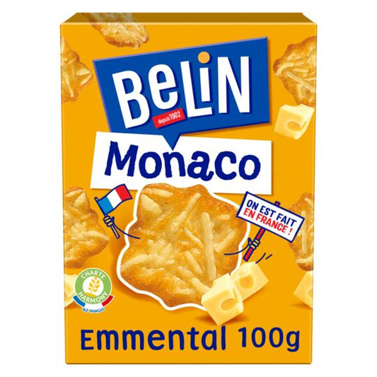 Belin Monaco Crackers Emmental Chesse Flavor , 100g