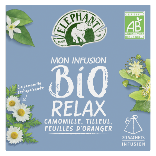 Elephant Infusion Organic Relax Chamomile Linden, 20 Sachets, 26g